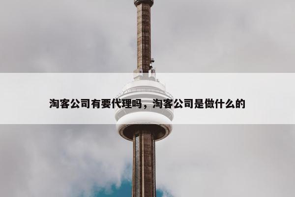 淘客公司有要代理吗，淘客公司是做什么的