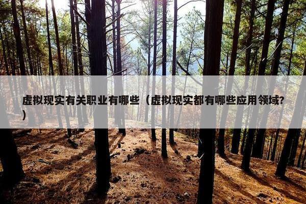 虚拟现实有关职业有哪些（虚拟现实都有哪些应用领域?）