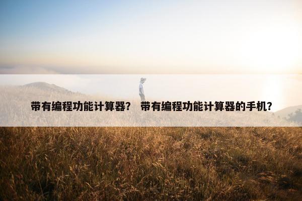 带有编程功能计算器？ 带有编程功能计算器的手机？