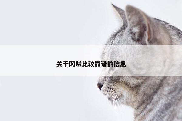 关于网赚比较靠谱的信息
