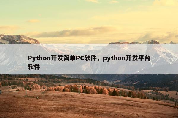 Python开发简单PC软件，python开发平台软件
