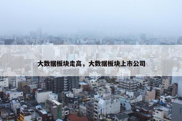 大数据板块走高，大数据板块上市公司