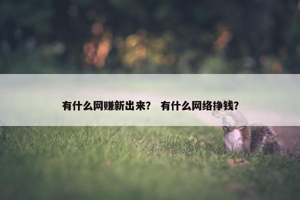 有什么网赚新出来？ 有什么网络挣钱？