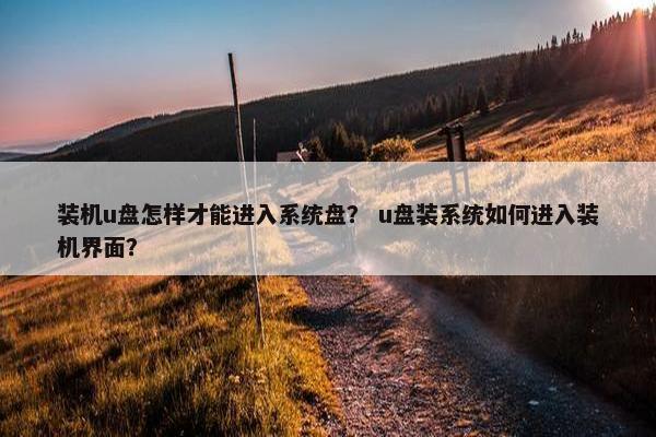 装机u盘怎样才能进入系统盘？ u盘装系统如何进入装机界面？