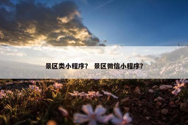 景区类小程序？ 景区微信小程序？
