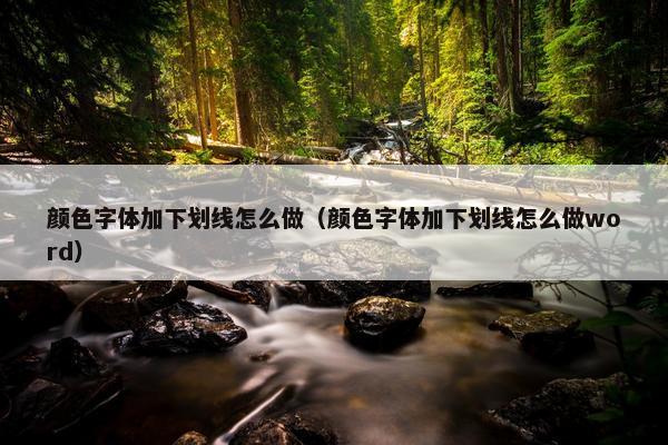 颜色字体加下划线怎么做（颜色字体加下划线怎么做word）