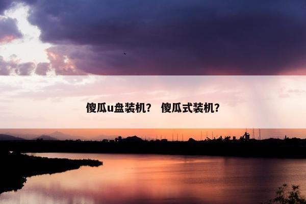 傻瓜u盘装机？ 傻瓜式装机？