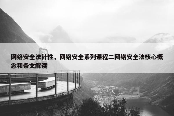 网络安全法针性，网络安全系列课程二网络安全法核心概念和条文解读