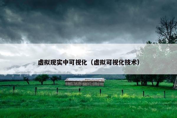 虚拟现实中可视化（虚拟可视化技术）