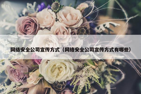 网络安全公司宣传方式（网络安全公司宣传方式有哪些）