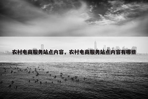 农村电商服务站点内容，农村电商服务站点内容有哪些