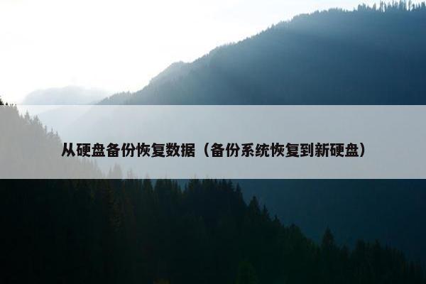 从硬盘备份恢复数据（备份系统恢复到新硬盘）