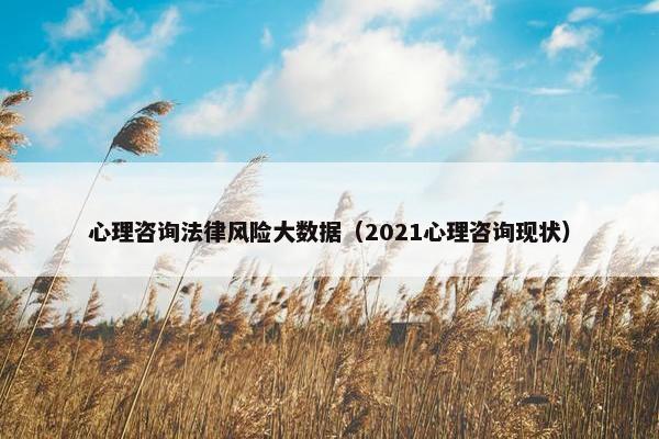 心理咨询法律风险大数据（2021心理咨询现状）