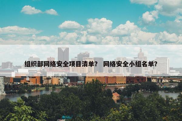 组织部网络安全项目清单？ 网络安全小组名单？