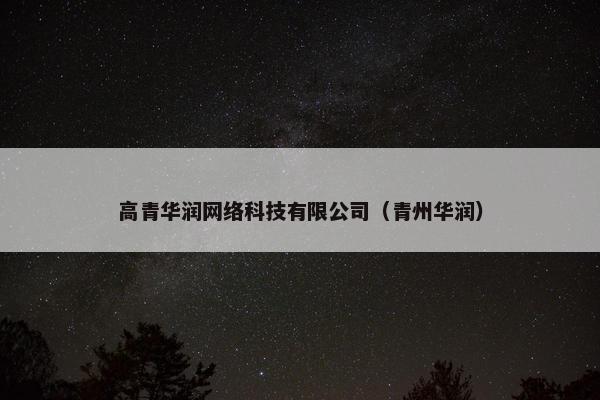 高青华润网络科技有限公司（青州华润）