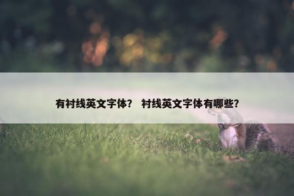 有衬线英文字体？ 衬线英文字体有哪些？
