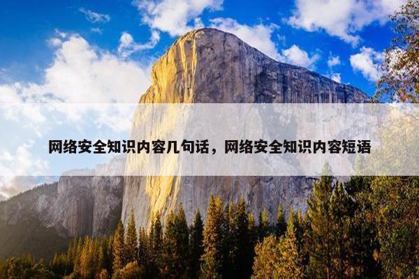 网络安全知识内容几句话，网络安全知识内容短语