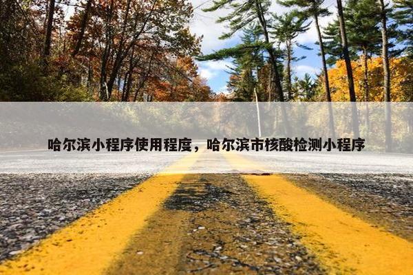 哈尔滨小程序使用程度，哈尔滨市核酸检测小程序