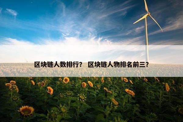 区块链人数排行？ 区块链人物排名前三？