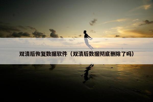 双清后恢复数据软件（双清后数据彻底删除了吗）