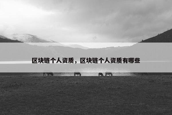 区块链个人资质，区块链个人资质有哪些