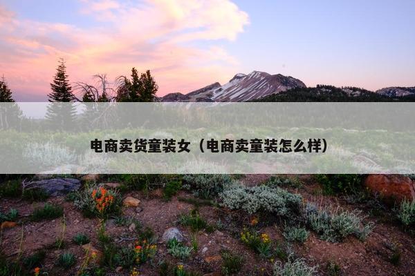 电商卖货童装女（电商卖童装怎么样）