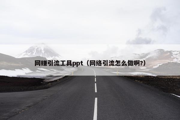 网赚引流工具ppt（网络引流怎么做啊?）