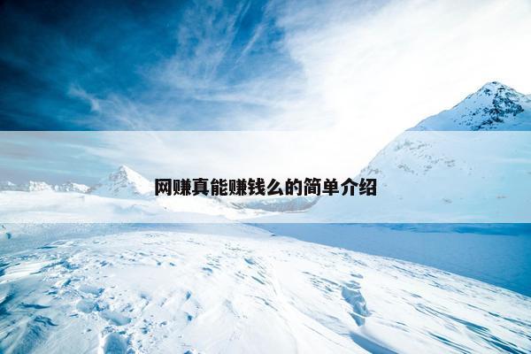 网赚真能赚钱么的简单介绍
