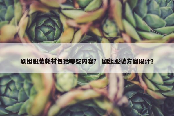 剧组服装耗材包括哪些内容？ 剧组服装方案设计？