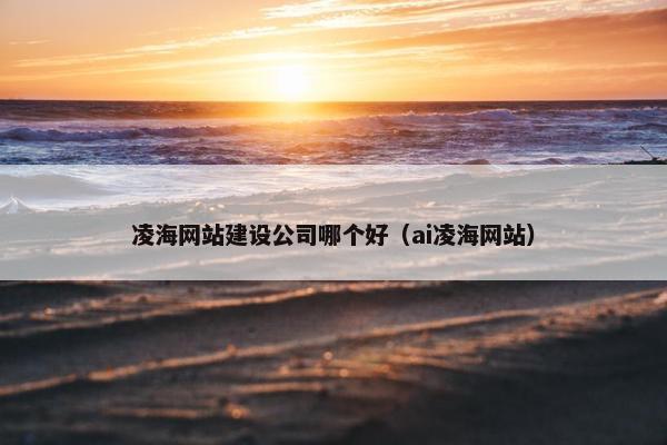 凌海网站建设公司哪个好（ai凌海网站）