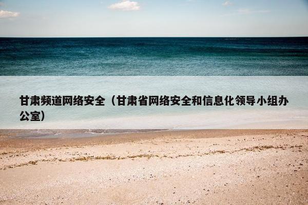 甘肃频道网络安全（甘肃省网络安全和信息化领导小组办公室）