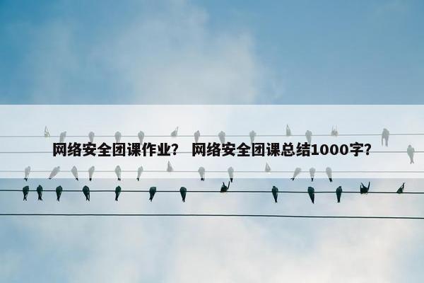 网络安全团课作业？ 网络安全团课总结1000字？