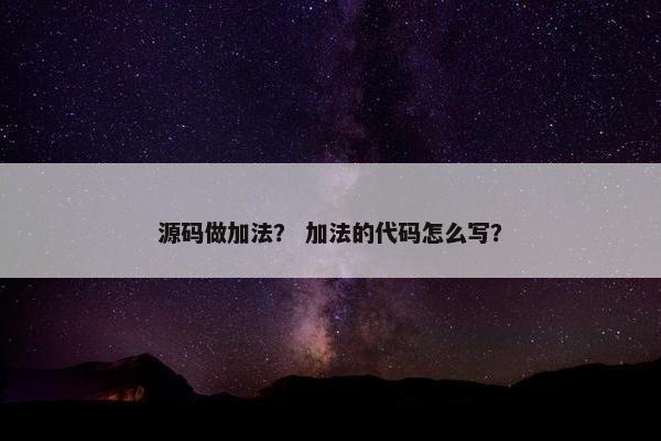源码做加法？ 加法的代码怎么写？