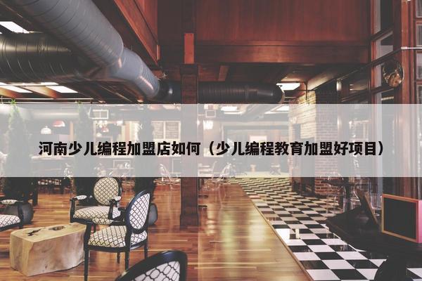 河南少儿编程加盟店如何（少儿编程教育加盟好项目）
