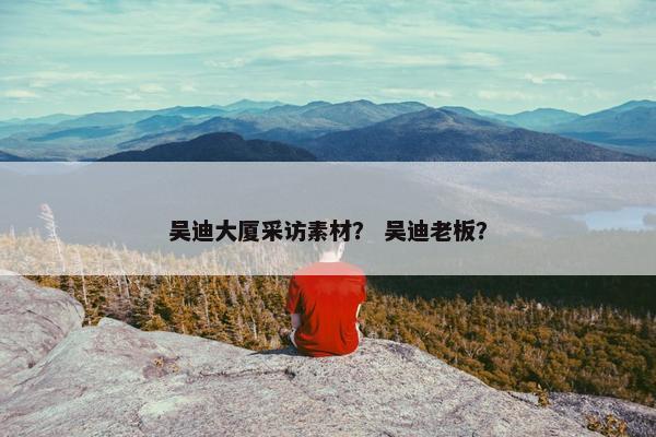 吴迪大厦采访素材？ 吴迪老板？