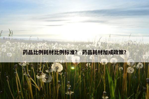 药品比例耗材比例标准？ 药品耗材加成政策？