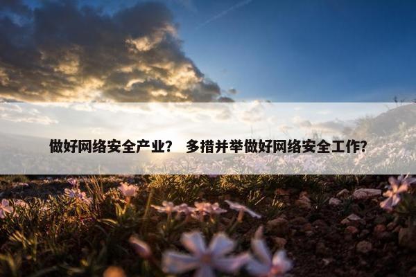 做好网络安全产业？ 多措并举做好网络安全工作？