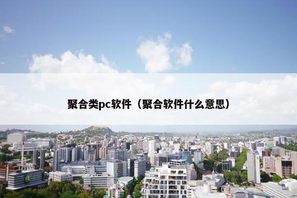 聚合类pc软件（聚合软件什么意思）