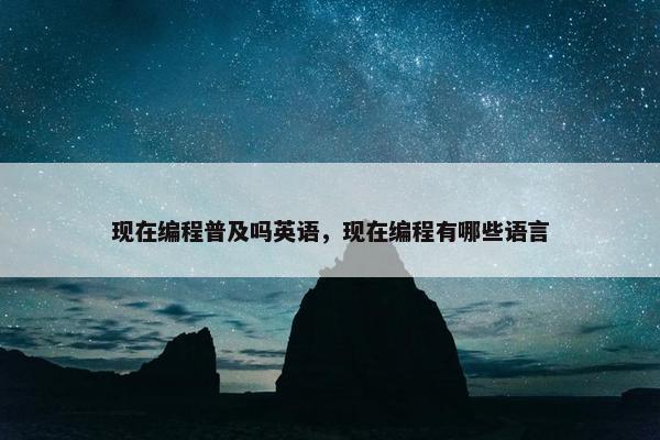 现在编程普及吗英语，现在编程有哪些语言