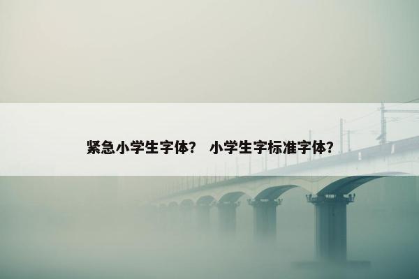 紧急小学生字体？ 小学生字标准字体？
