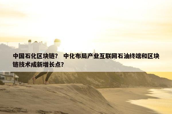 中国石化区块链？ 中化布局产业互联网石油终端和区块链技术成新增长点？