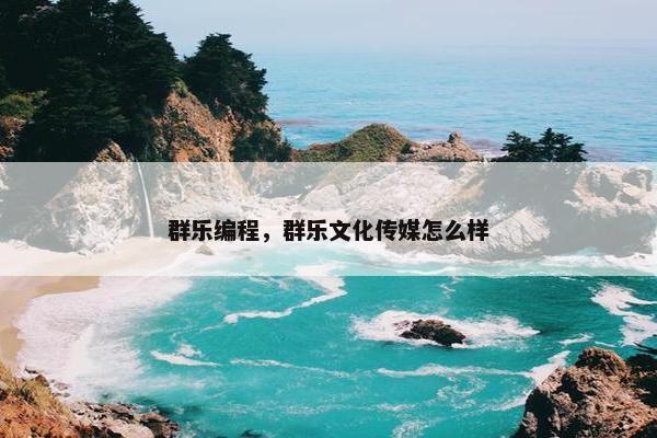 群乐编程，群乐文化传媒怎么样