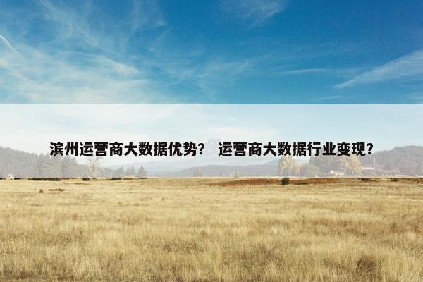 滨州运营商大数据优势？ 运营商大数据行业变现？