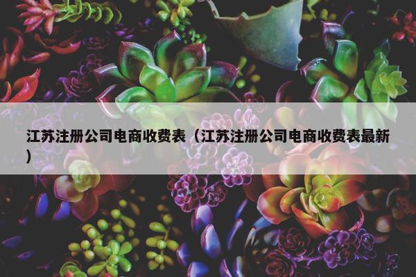 江苏注册公司电商收费表（江苏注册公司电商收费表最新）
