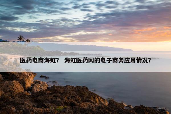 医药电商海虹？ 海虹医药网的电子商务应用情况？