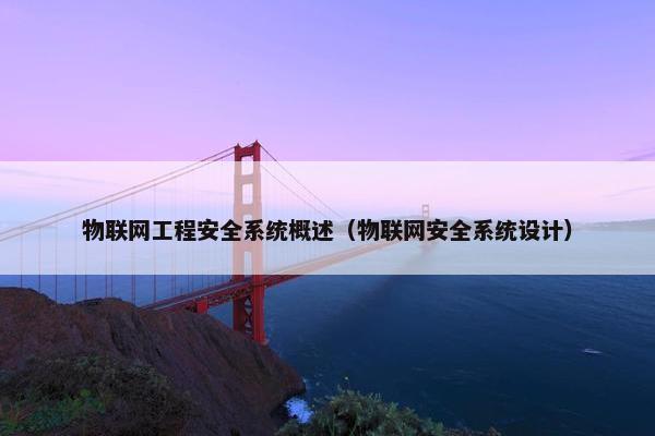 物联网工程安全系统概述（物联网安全系统设计）