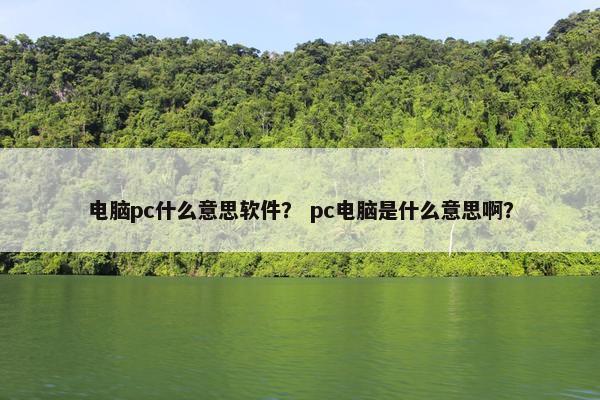 电脑pc什么意思软件？ pc电脑是什么意思啊？