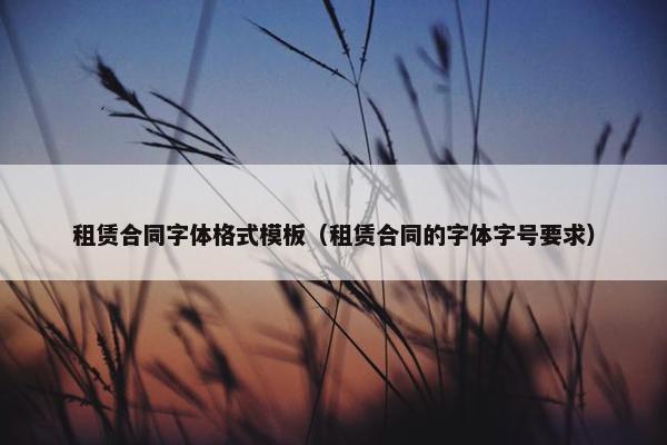租赁合同字体格式模板（租赁合同的字体字号要求）