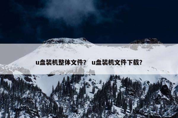 u盘装机整体文件？ u盘装机文件下载？