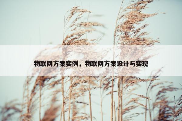物联网方案实例，物联网方案设计与实现